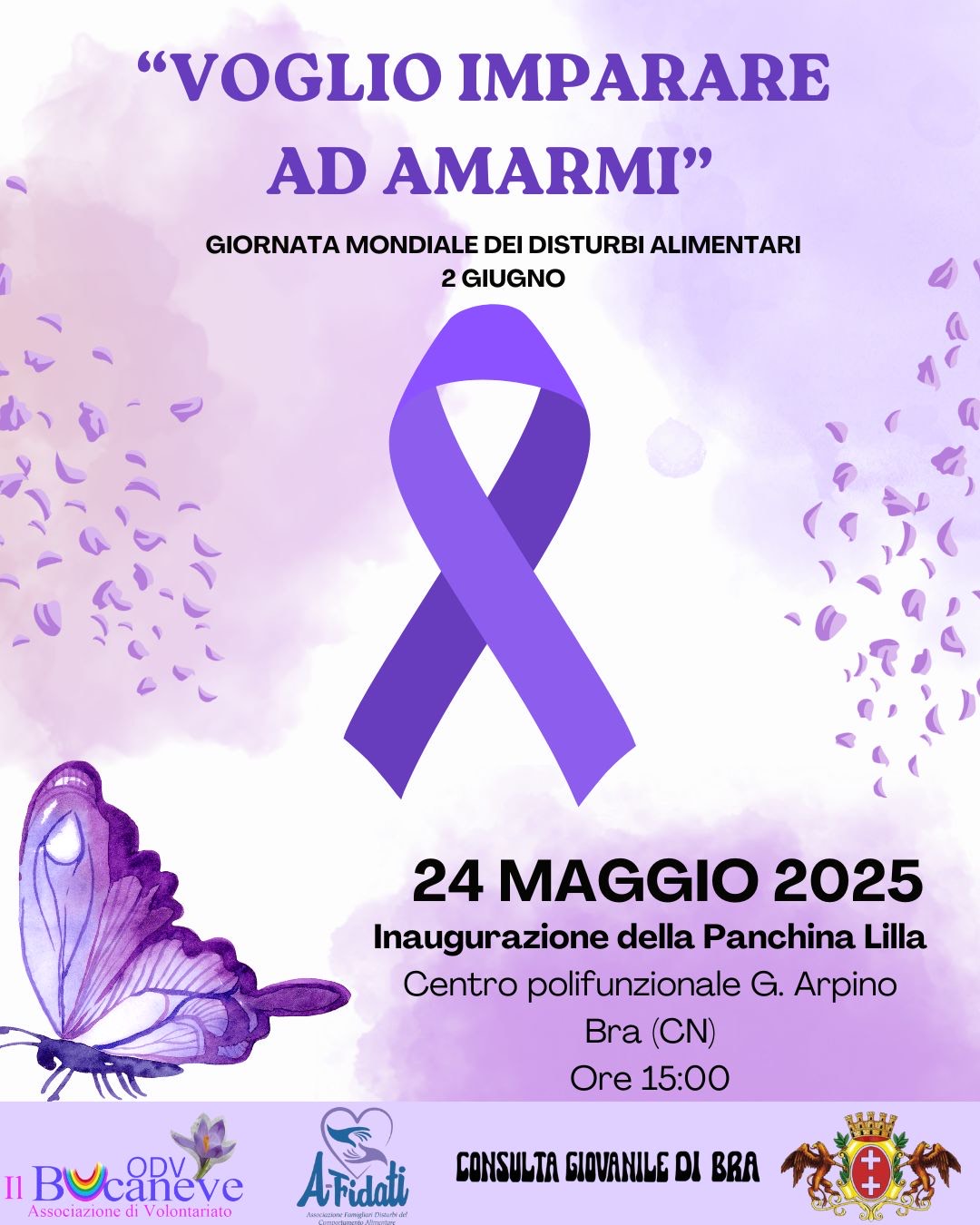 locandina panchina lilla a Bra