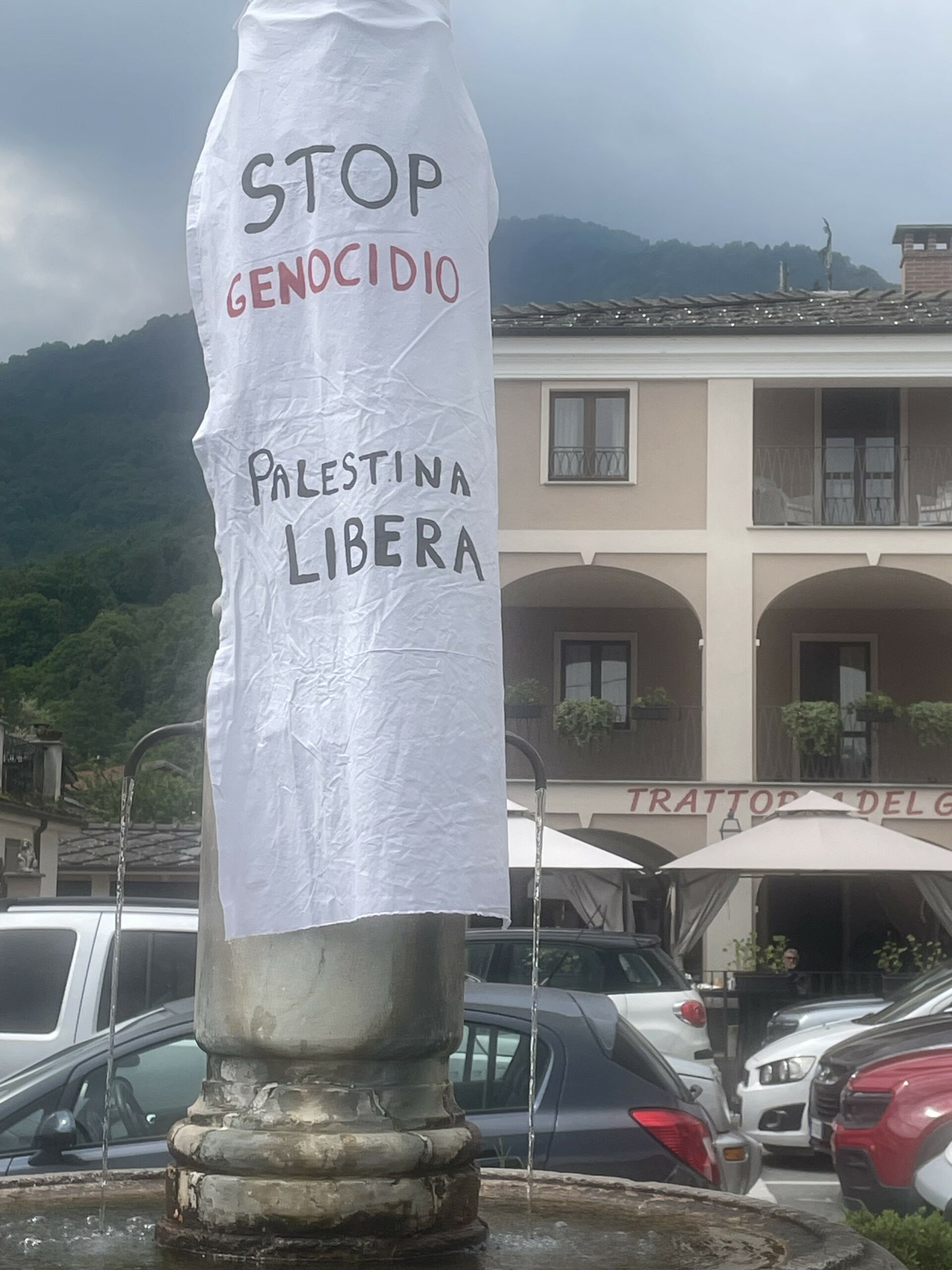 teli pro Palestina a Paesana