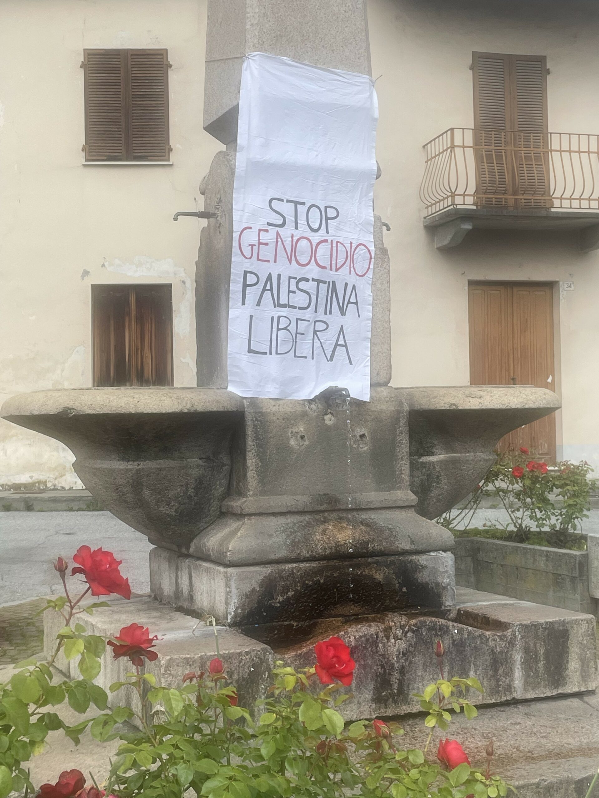 teli pro Palestina a Paesana