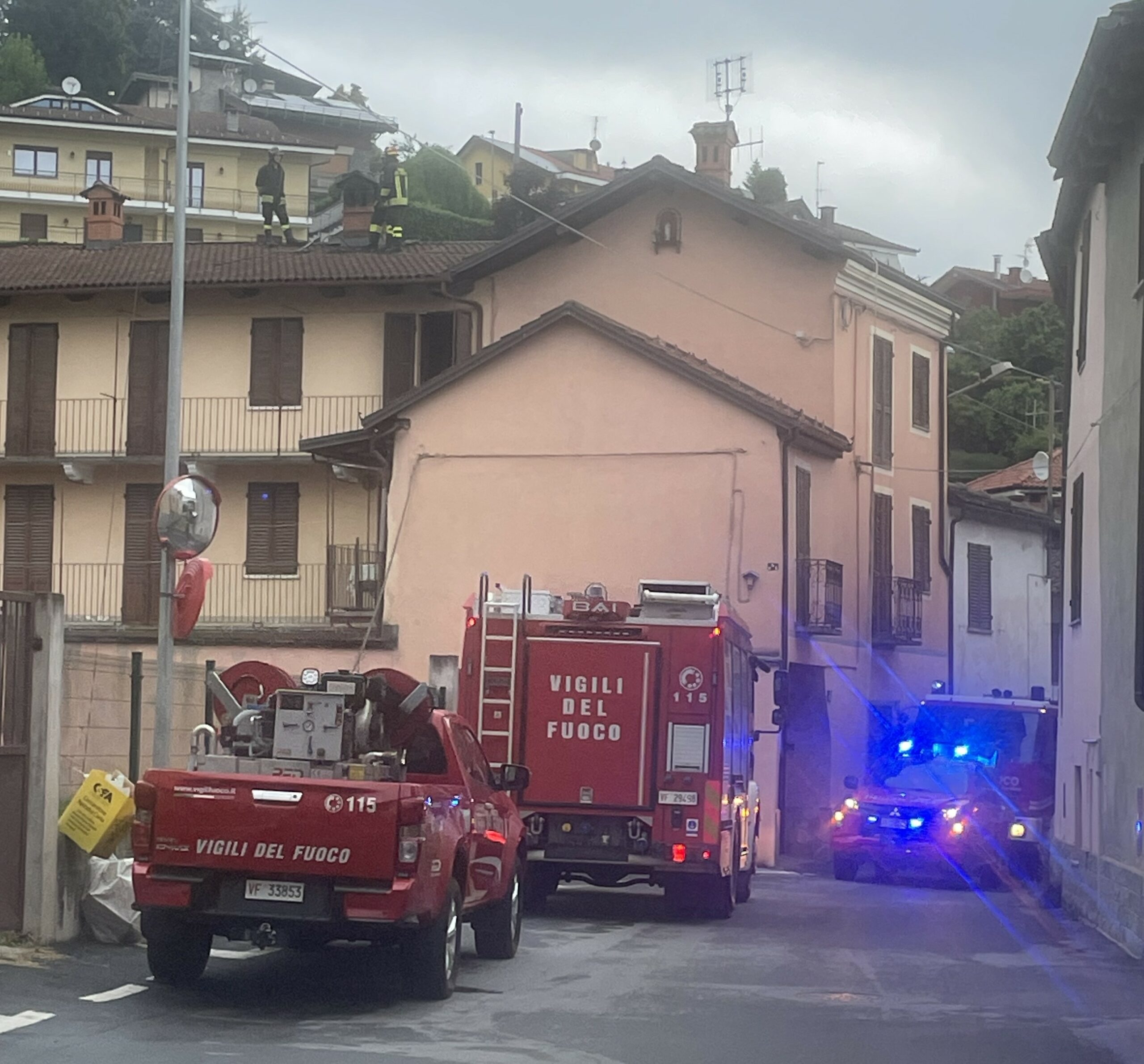 Vigili del fuoco a Paesana
