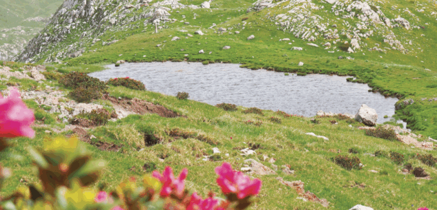 Il lago effimero Biecai a monte del rifugio Mondovì La Guida - Il lago effimero Biecai a monte del rifugio Mondovì