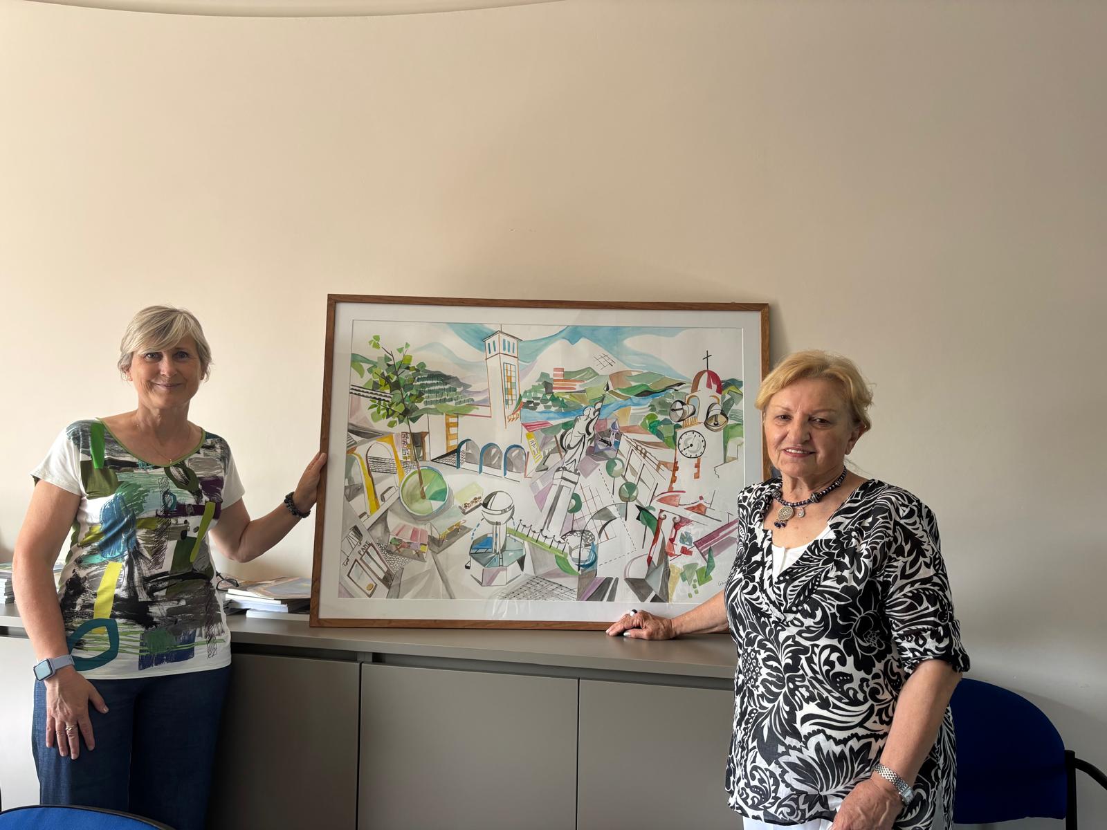 Licia Martini ha donato un suo quadro al Comune di Boves