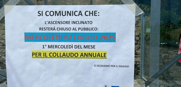 La Guida - Estesa di mezz’ora l’apertura dell’ascensore inclinato, mercoledì 2 luglio chiusura per il collaudo annuale