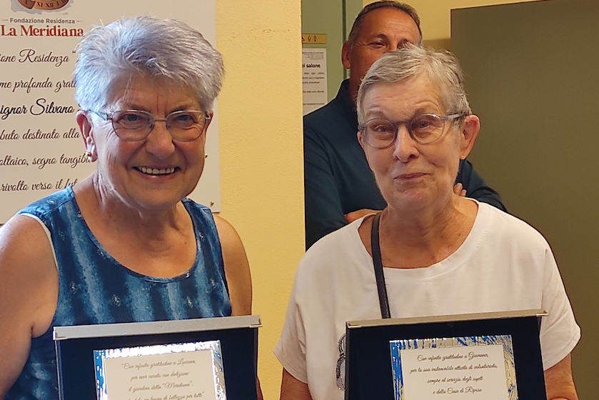 Premiate due volontarie della “Residenza La Meridiana”