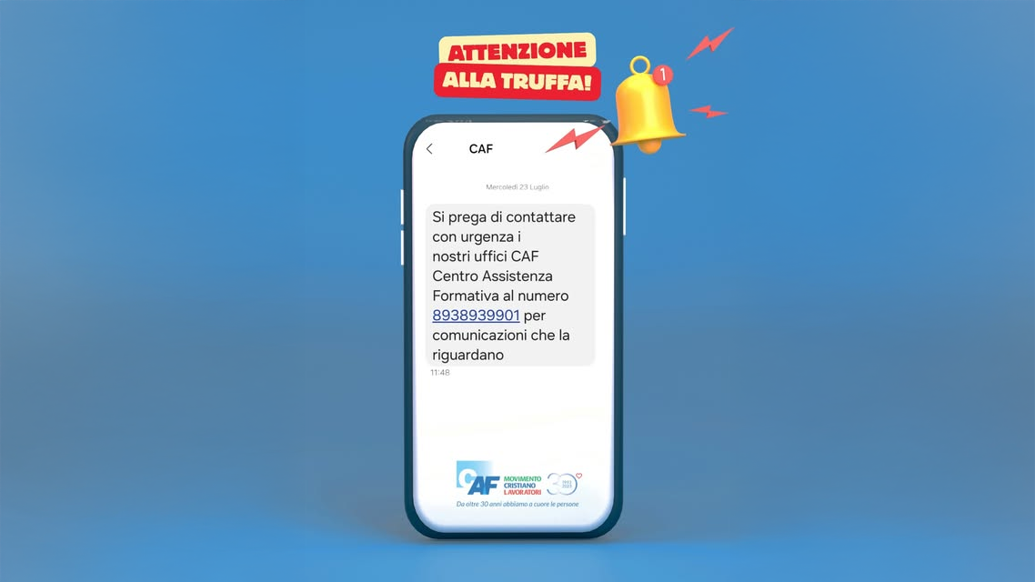 Il Caf avverte: “Attenzione ai finti avvisi sms”