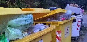 La Guida - Cassonetti colmi di rifiuti sulla Paesana-Pian Munè
