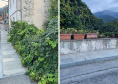 La Guida - Ripulito dalle erbacce il marciapiedi di via Nazionale a Paesana