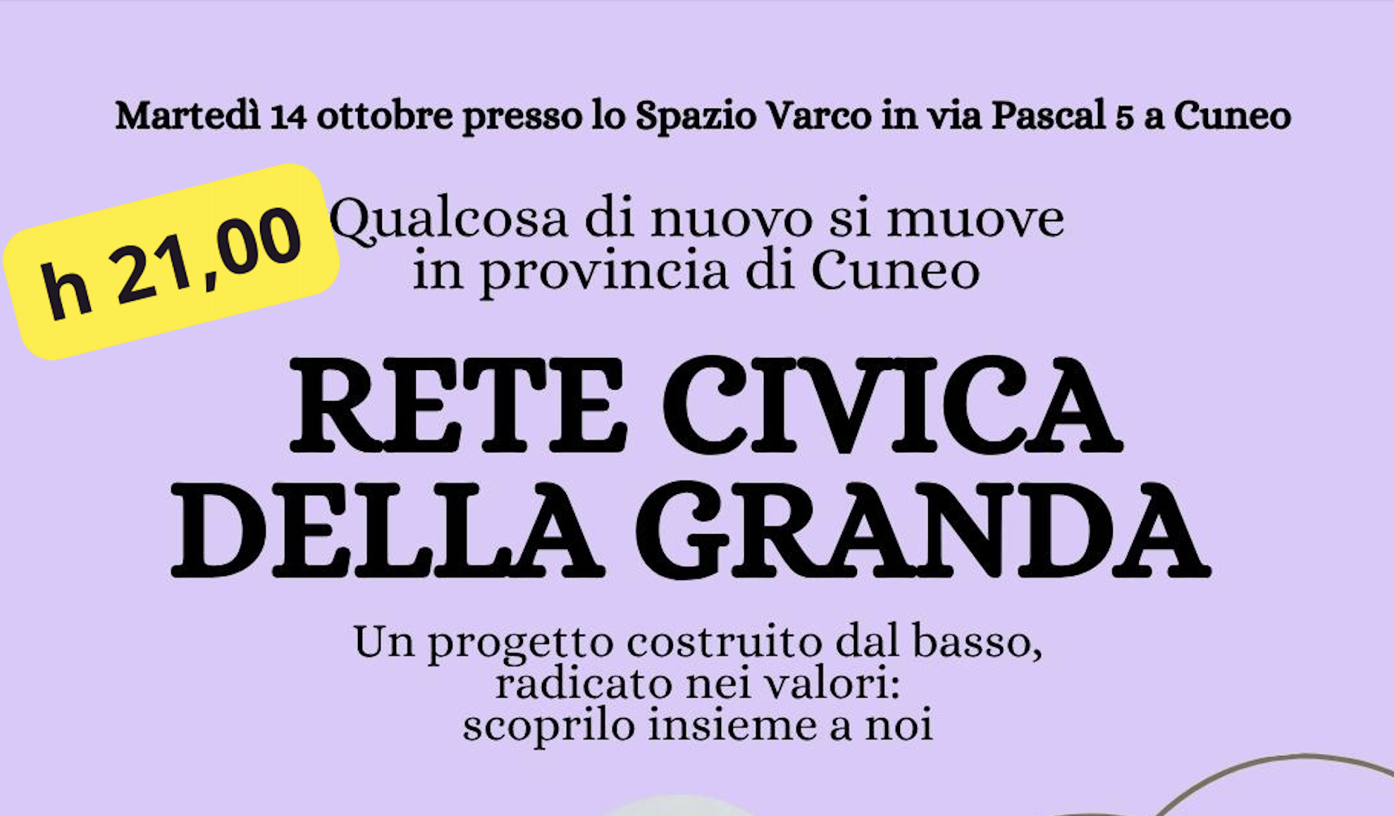 Nasce la Rete Civica della Granda, il 14 ottobre a Cuneo incontro su mobilità e politica