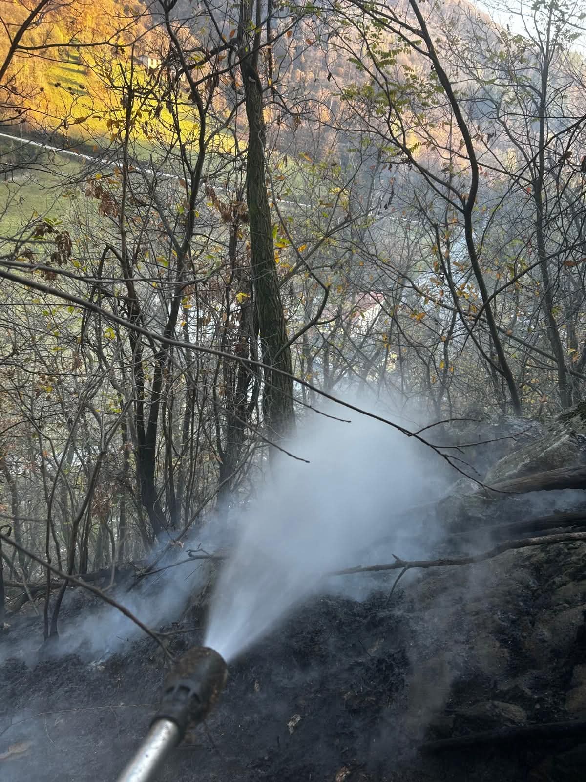 Incendio boschivo nel pomeriggio a Frabosa Sottana