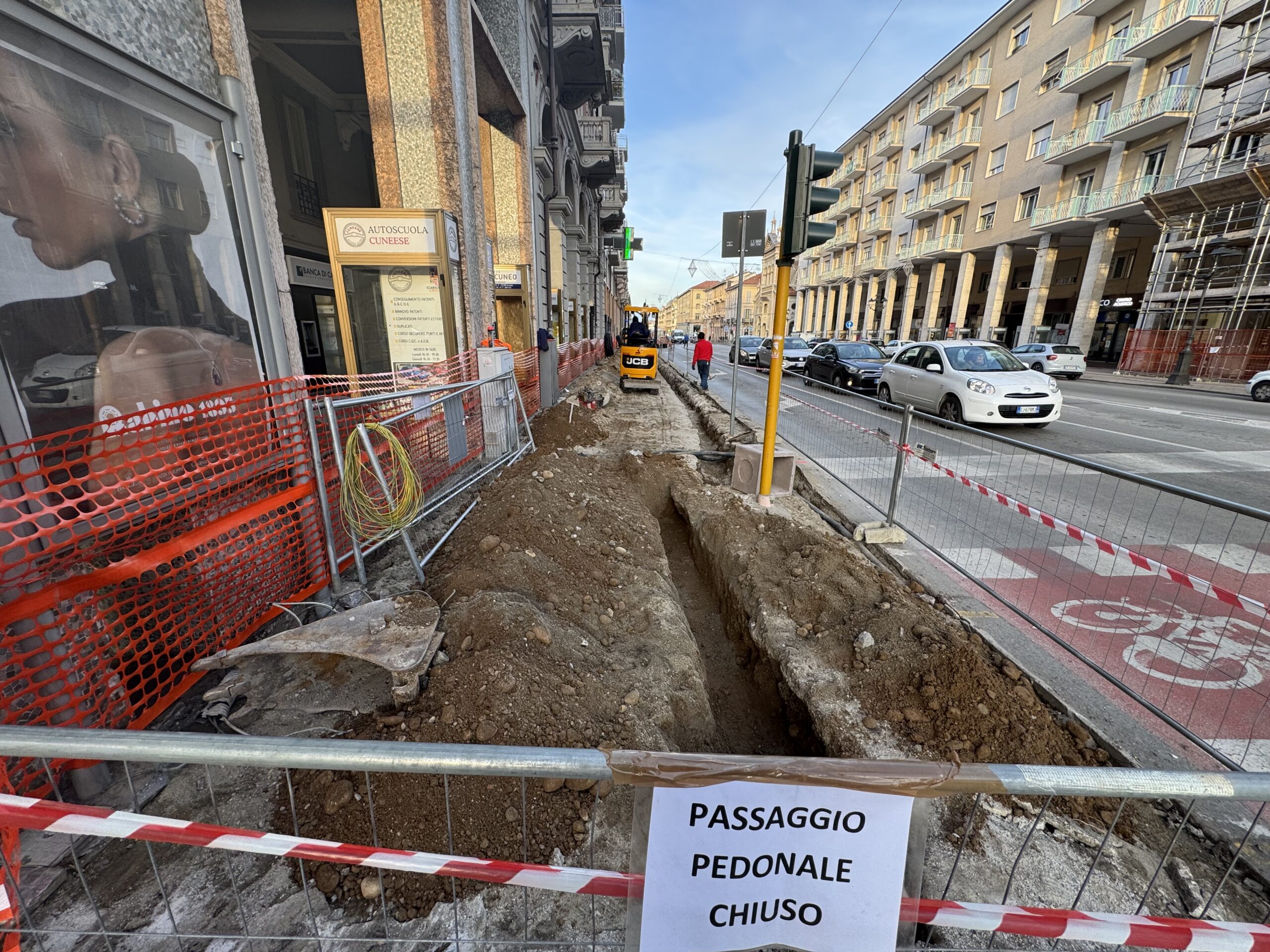 Cuneo, lavori alla pista ciclabile in corso Nizza