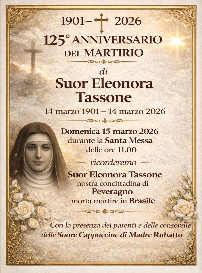 A Peveragno il ricordo di suor Eleonora Tassone