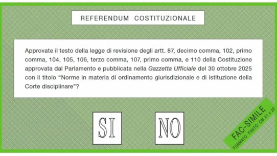 fac simile scheda elettorale referendum 2026 quesito