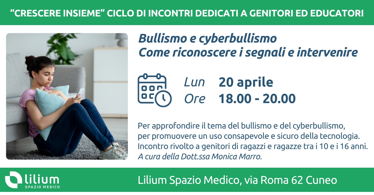 Bullismo e cyberbullismo: se ne parla a Cuneo lunedì 20 aprile