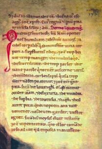 Una pagina del Codice dei Sermoni Subalpini
