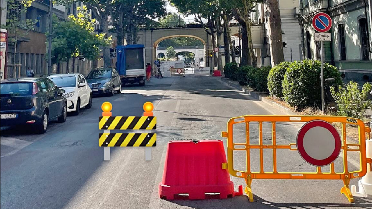Chiuso il passaggio sotto l'arco tra piazza Galimberti e corso Soleri