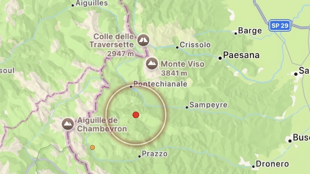 Lieve scossa di terremoto di magnitudo 2.0 a Bellino