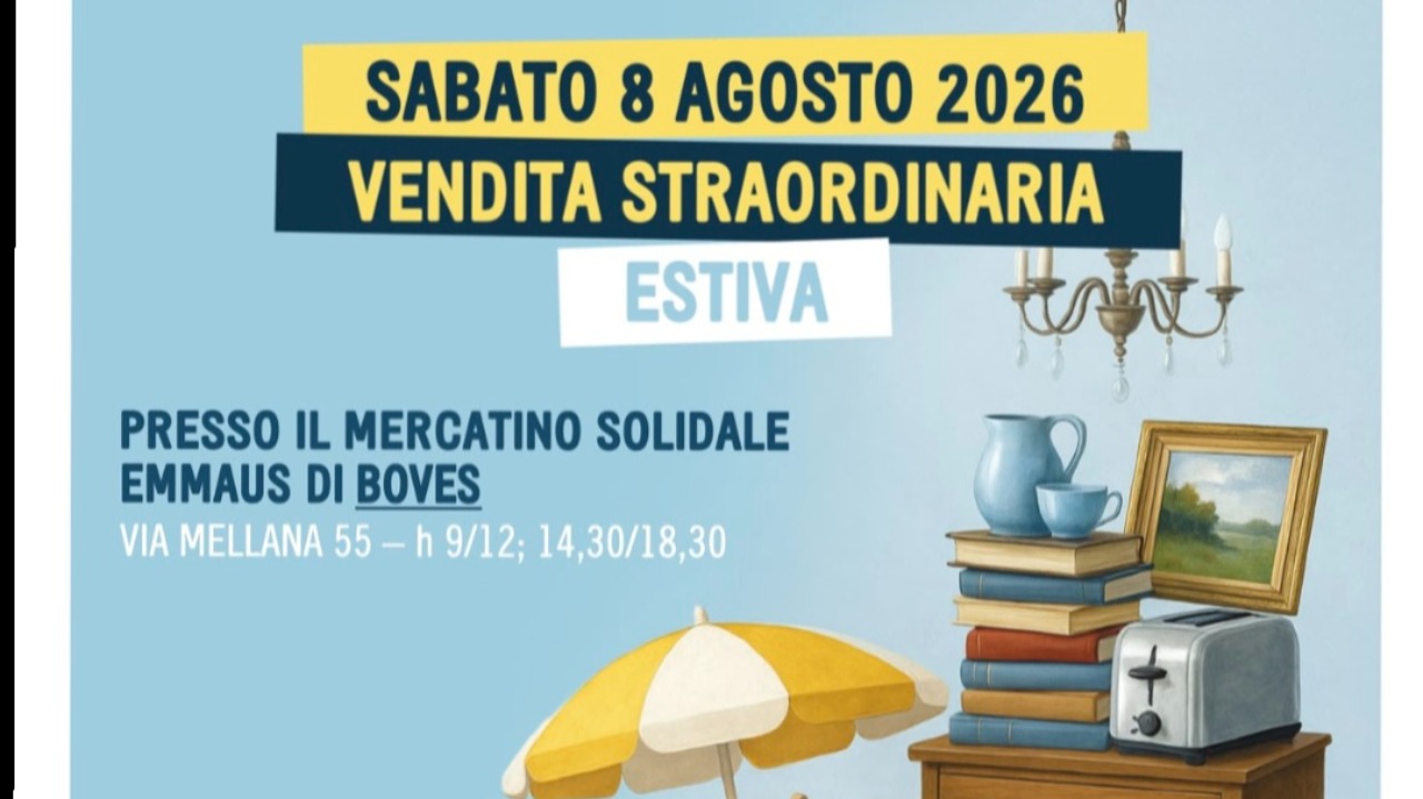 Boves, vendita straordinaria da Emmaus