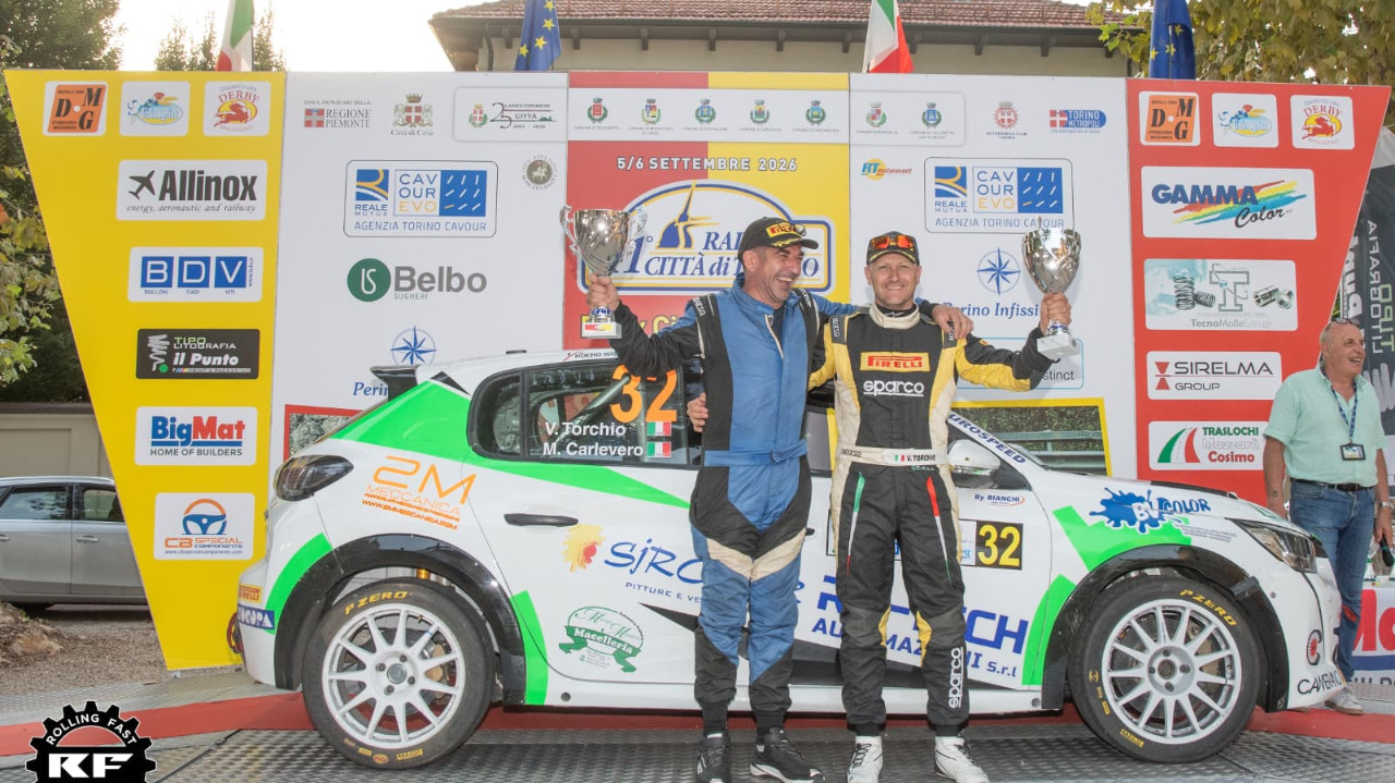 Vincenzo Torchio e Mauro Carlevero, vittoria di classe sulle strade del 41° Rally Città di Torino