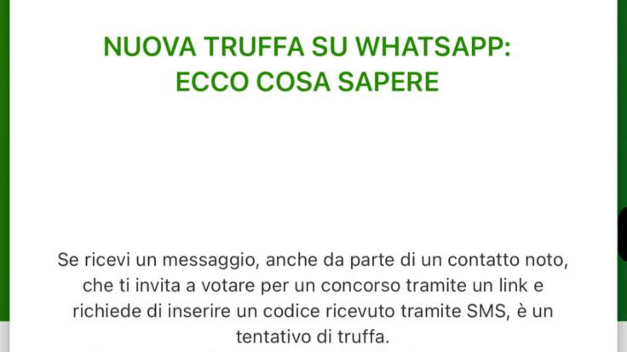 Truffa su WhatsApp, clicca sul link per votare al concorso
